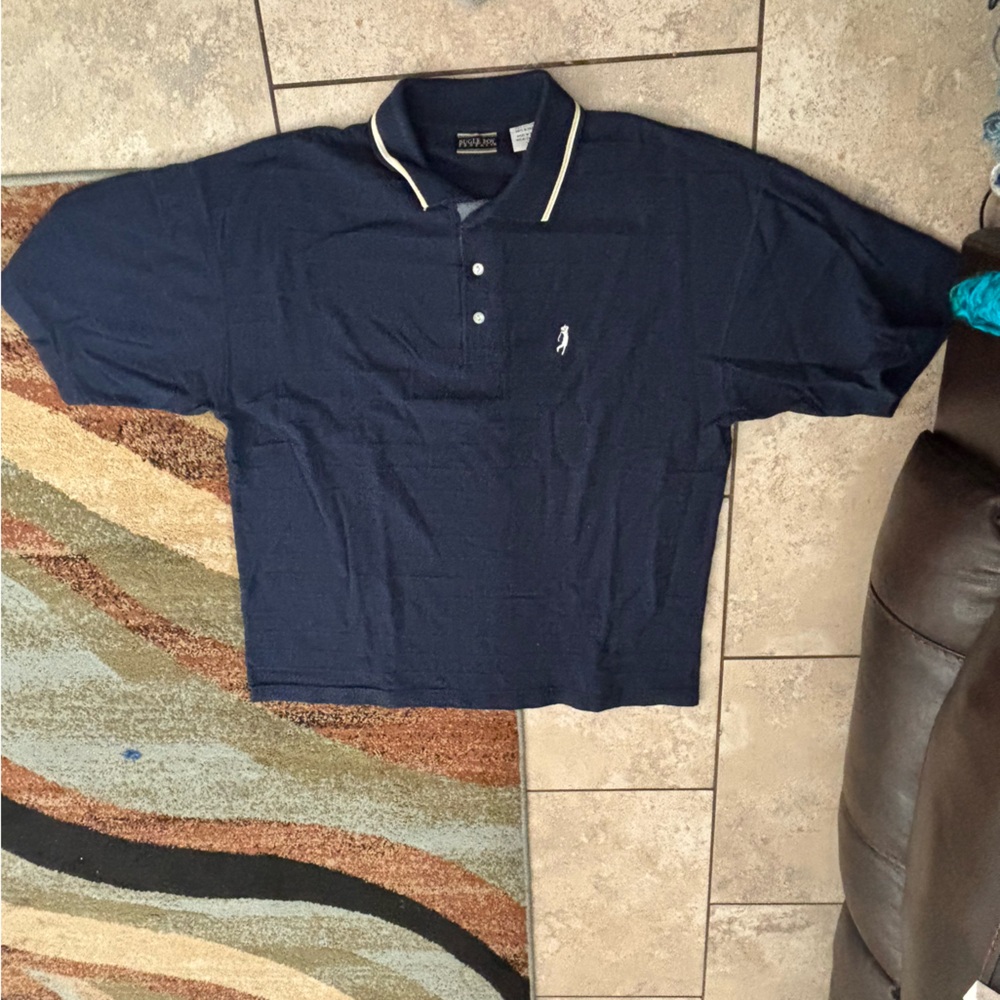 Bugle Boy Navy Polo with White Contrast Trim